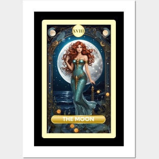 The Moon Card From the Light Mermaid Tarot Deck. Posters and Art